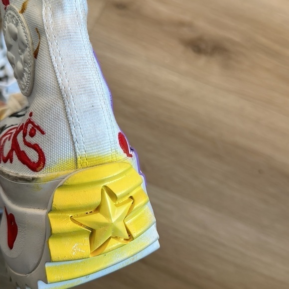 Custom converse platform sneakers brand new art work one of a kind men’s 9.5 w11 - Picture 6 of 7